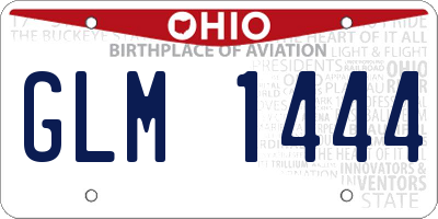 OH license plate GLM1444
