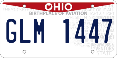 OH license plate GLM1447