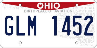 OH license plate GLM1452
