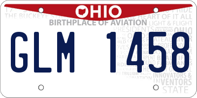 OH license plate GLM1458