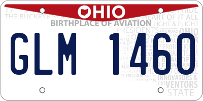 OH license plate GLM1460