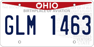 OH license plate GLM1463