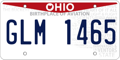 OH license plate GLM1465