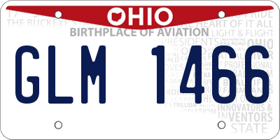 OH license plate GLM1466