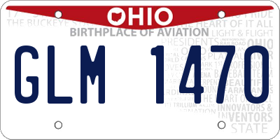 OH license plate GLM1470