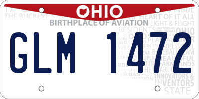 OH license plate GLM1472
