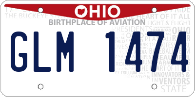 OH license plate GLM1474