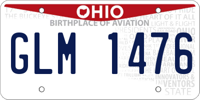 OH license plate GLM1476