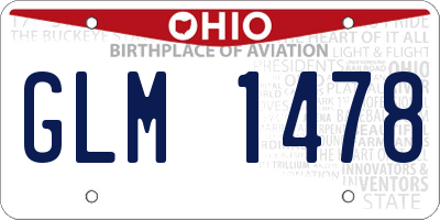 OH license plate GLM1478