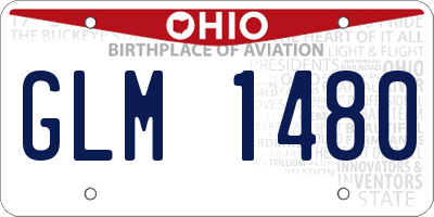 OH license plate GLM1480