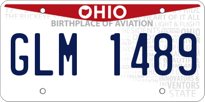 OH license plate GLM1489