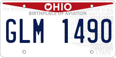OH license plate GLM1490