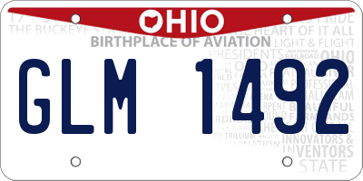 OH license plate GLM1492
