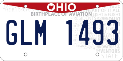OH license plate GLM1493