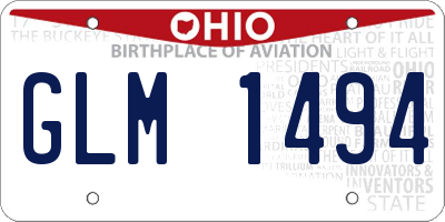OH license plate GLM1494