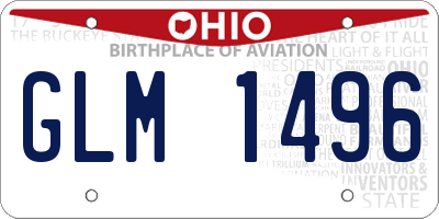 OH license plate GLM1496