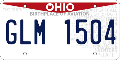 OH license plate GLM1504