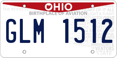 OH license plate GLM1512