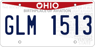 OH license plate GLM1513