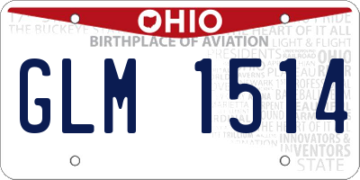 OH license plate GLM1514