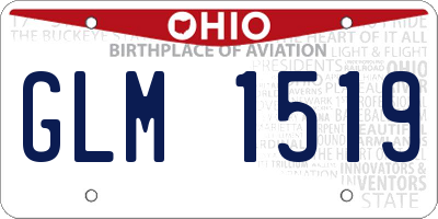 OH license plate GLM1519