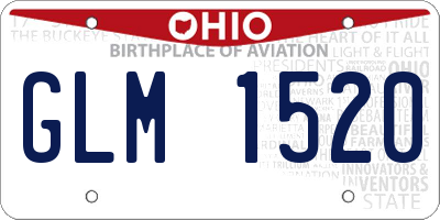 OH license plate GLM1520