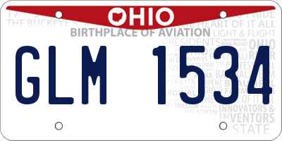 OH license plate GLM1534