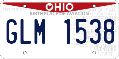 OH license plate GLM1538