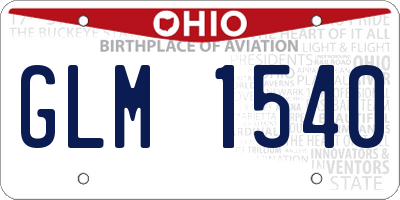 OH license plate GLM1540