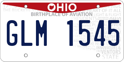 OH license plate GLM1545