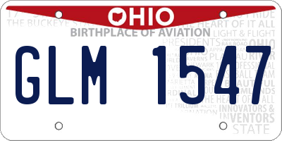 OH license plate GLM1547