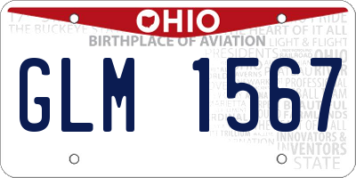 OH license plate GLM1567