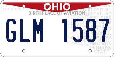 OH license plate GLM1587