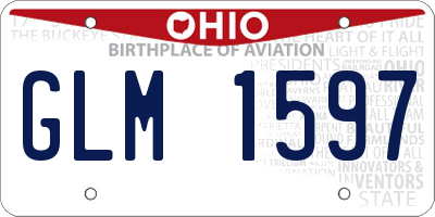 OH license plate GLM1597