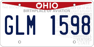 OH license plate GLM1598
