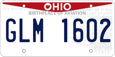 OH license plate GLM1602