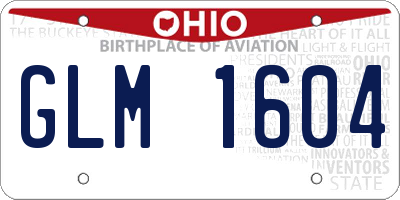 OH license plate GLM1604