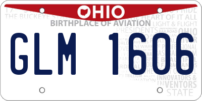 OH license plate GLM1606