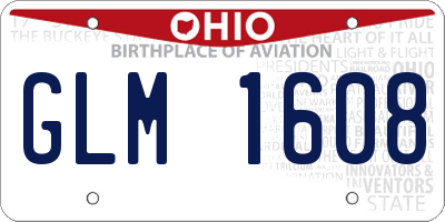 OH license plate GLM1608