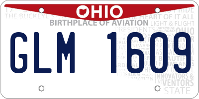 OH license plate GLM1609