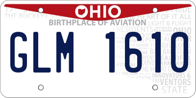 OH license plate GLM1610