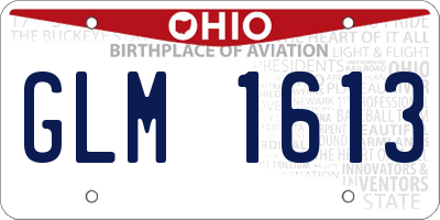 OH license plate GLM1613