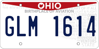 OH license plate GLM1614