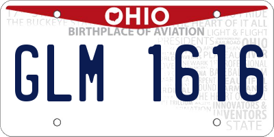 OH license plate GLM1616