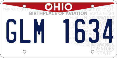 OH license plate GLM1634