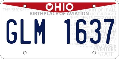 OH license plate GLM1637