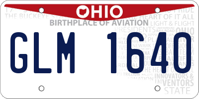 OH license plate GLM1640