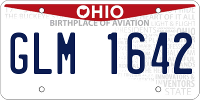 OH license plate GLM1642