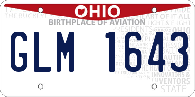 OH license plate GLM1643