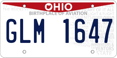 OH license plate GLM1647